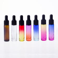 In Stock Colorful Glass 10 ml Skincare Frosted Amber Clear CBD Essential Oil Bottle with Bamboo Neck